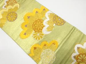 引箔　若松に花模様織り出し袋帯